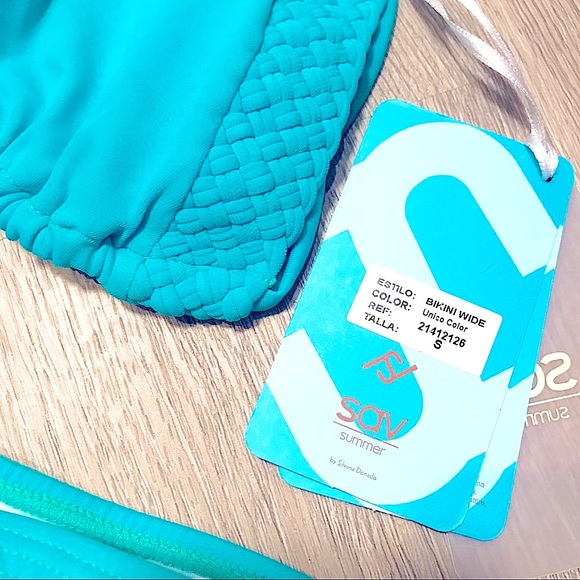 💕NWT! Pretty Turquoise Bikini SZ S - Picture 4 of 9